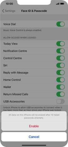 If you turn on the function, press Enable.