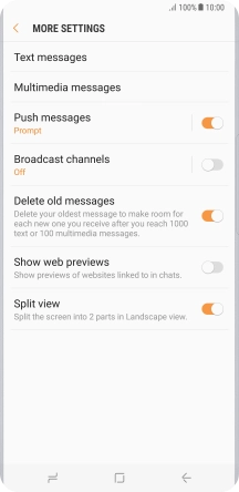 Press Text messages.