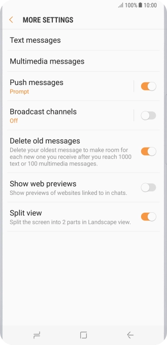 Press Text messages.