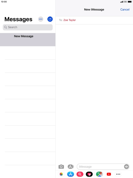Press the text input field and key in the required text.
