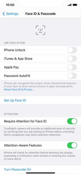 Press Set Up Face ID.
