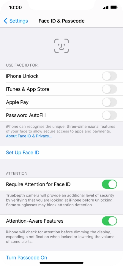 Press Set Up Face ID.