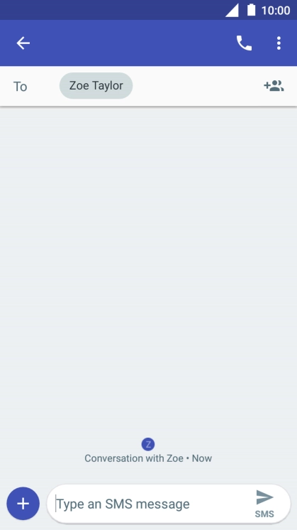 Press the text input field and write the text for your text message.
