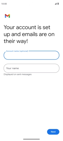 Press Your name and key in the required sender name.