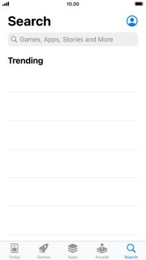 Press the search field and key in the name or subject of the required app.