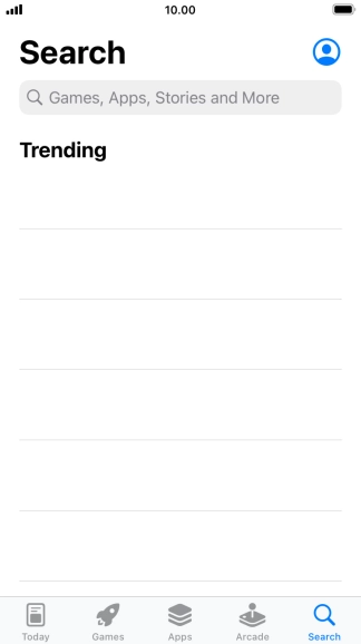 Press the search field and key in the name or subject of the required app.