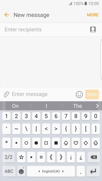 Press ABC to return to text input.
