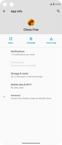 Press Storage & cache.
