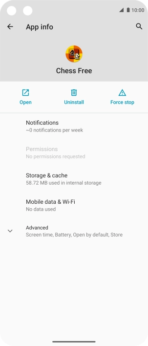 Press Storage & cache.