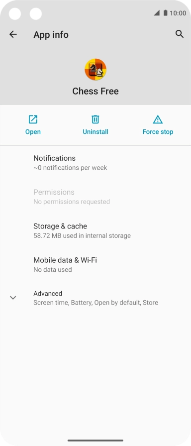 Press Storage & cache.