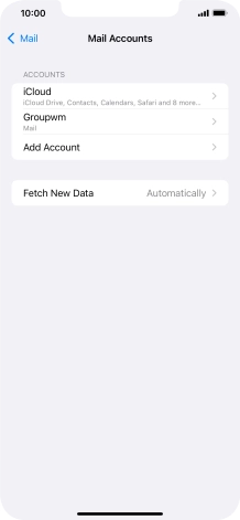 Press the name of the email account you've just set up.