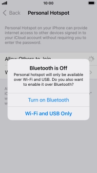 If Wi-Fi is turned on, press Wi-Fi and USB Only.