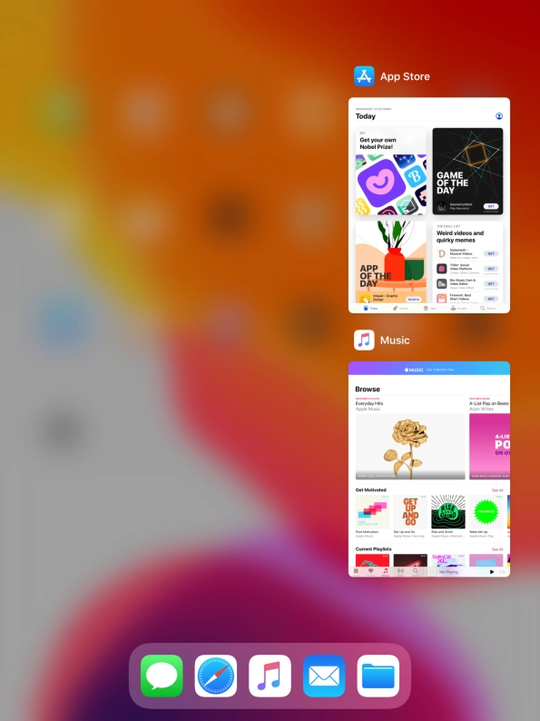 Slide upwards on the required application to end it.