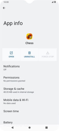 Press Storage & cache.