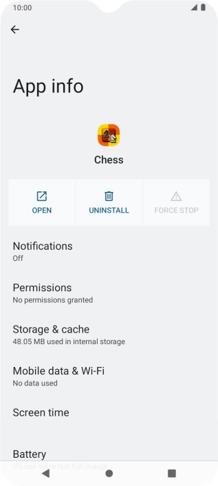 Press Storage & cache.