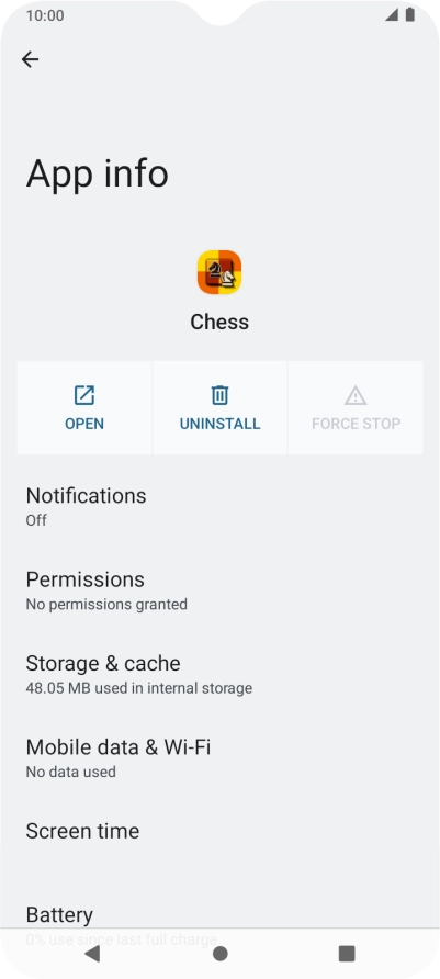 Press Storage & cache.
