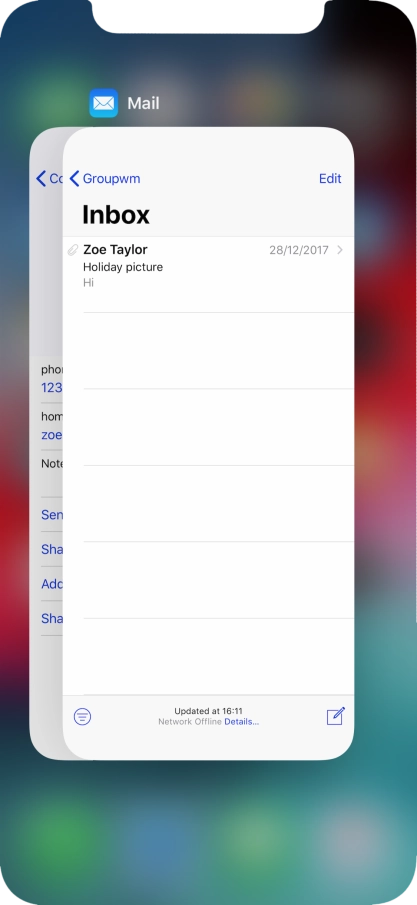 Slide upwards on the required application to end it.