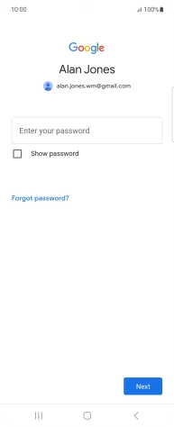 Press Enter your password and key in the password for your Google account.
