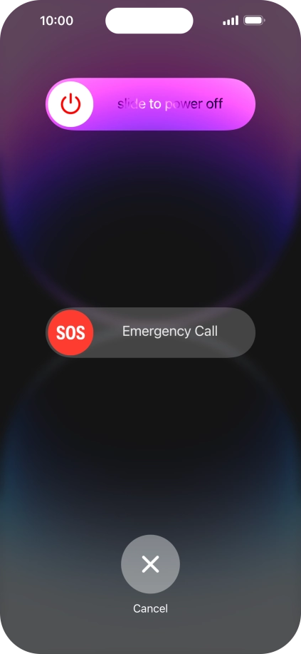 Press and drag the power off icon right.