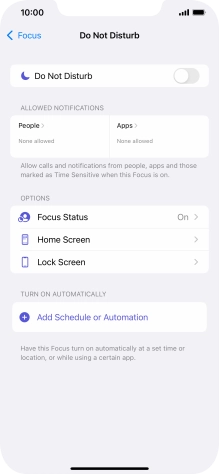 Press People and follow the instructions on the screen to select which contacts you would like to receive calls and notifications from when Do Not Disturb is turned on.