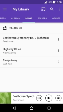 Press the required audio file.