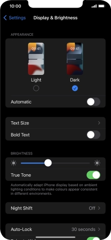 Press the indicator next to 