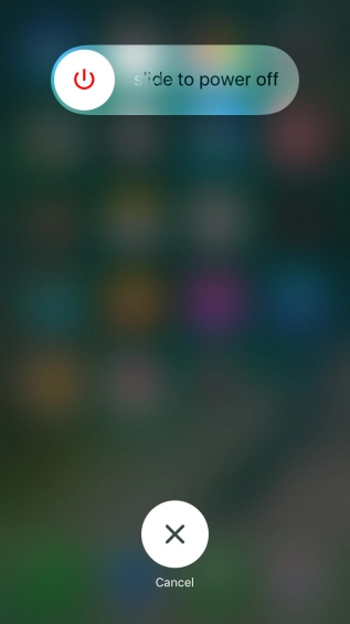 Press and drag the power off icon right.