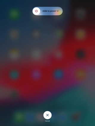 Press and drag the power off icon right.