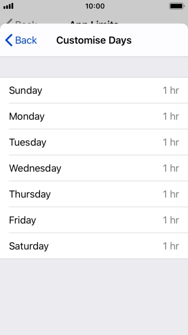 Press the required days.