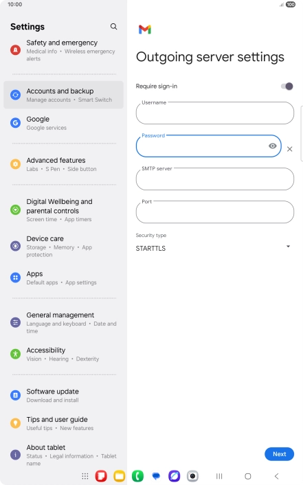 Press the field below 