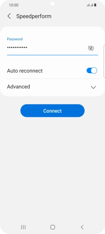 Key in the password for the Wi-Fi network and press Connect.