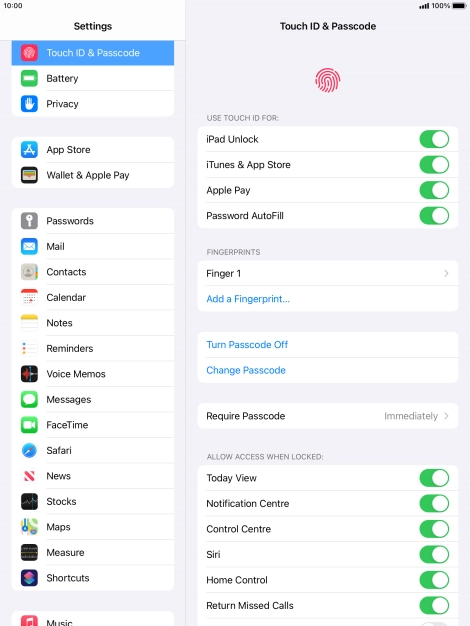 Press the indicator next to 