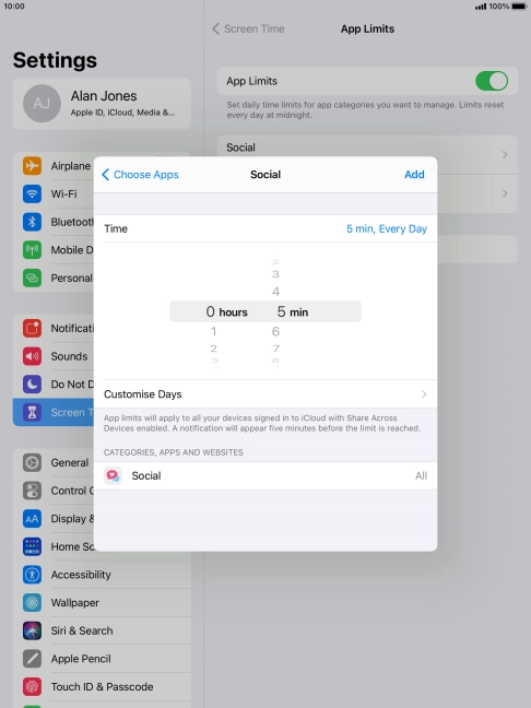 Press Customise Days.