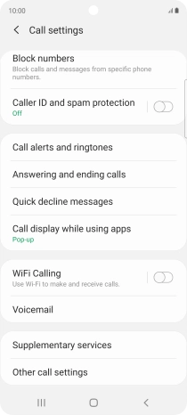Press Supplementary services.