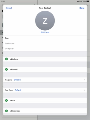 Press Last name and key in the last name.