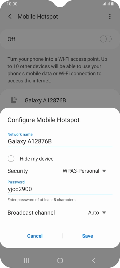Press the field below 
