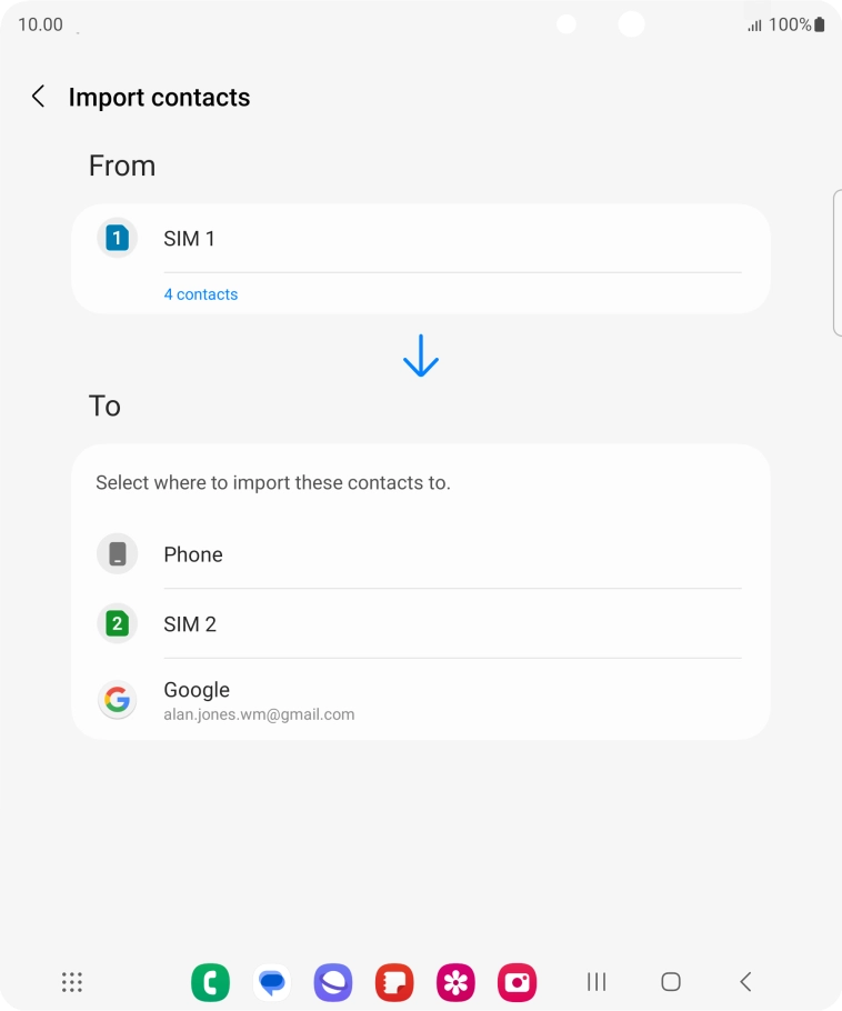 Press the required Google account.