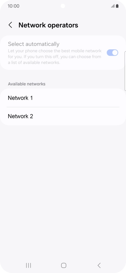 Press the required network.