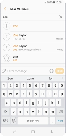 Press the required contact.
