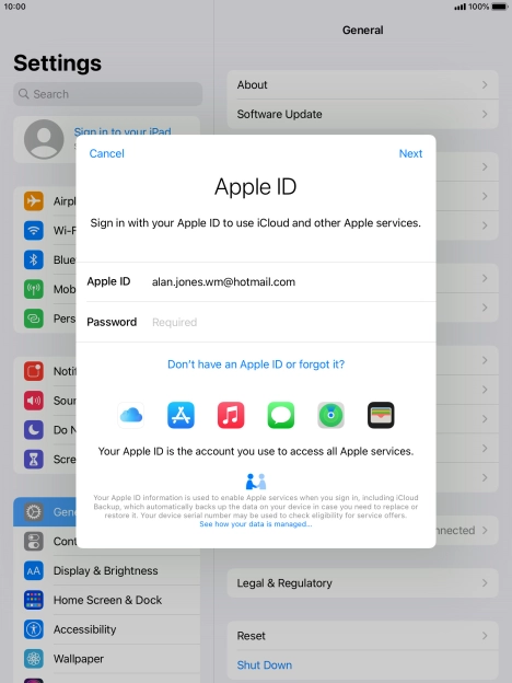 Press the field next to 