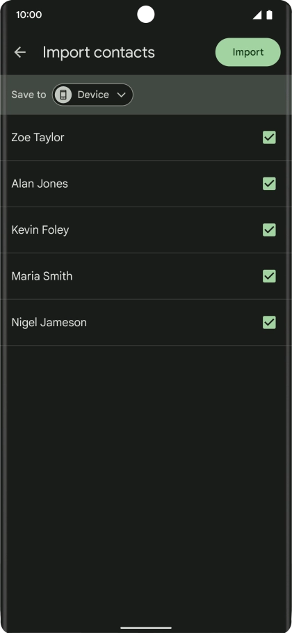Press the fields next to the required contacts.