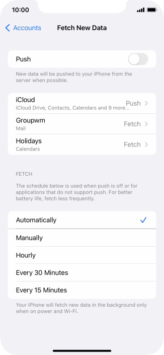 If you turn off the function, press the required setting.