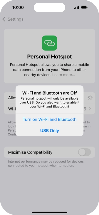 If Wi-Fi is turned off, press Turn on Wi-Fi and Bluetooth.