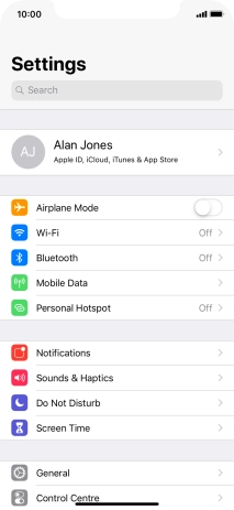 Press Personal Hotspot.