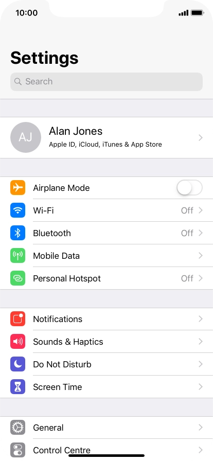 Press Personal Hotspot.