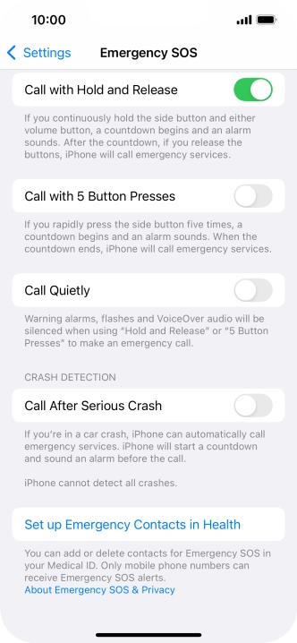 Press the indicator next to 
