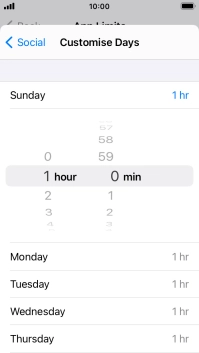 Select the required time limit.
