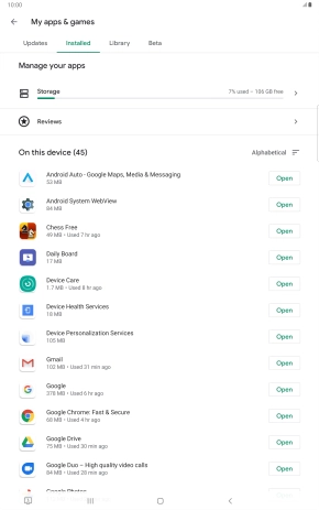 Press the required app.