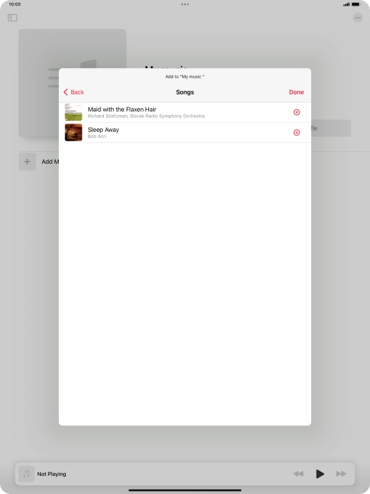 Go to the required category and press the required audio file.