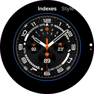Slide your finger on the screen to change between the different designs.